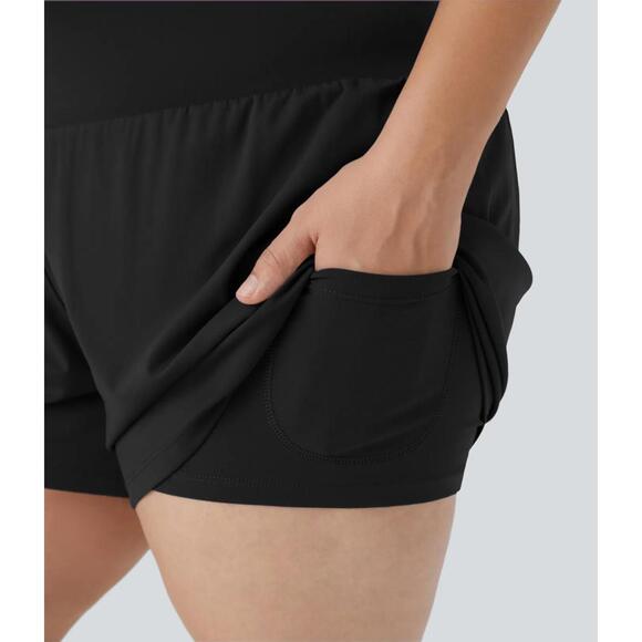 NWT Halara Super High Waisted 2-in-1 Yoga Plus Size Shorts 4''-Longer Length 3X - Picture 4 of 11